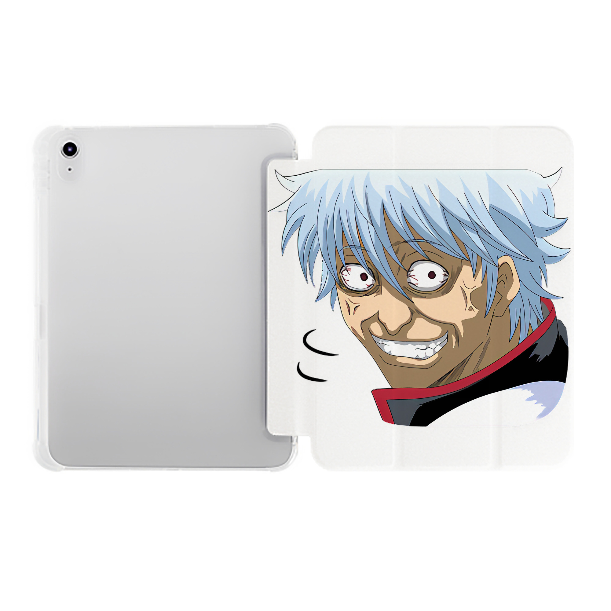 （画像用） ぎんたま 坂田銀時（さかたぎんとき） 神楽 志村新八（しむら しんぱち） GINTAMA Sakata Gintoki Kagura Shimura Shinpachi IPad ケース ペン収納付き 三つ折りスタンド PUレザー×シリコン 対応機種9.5/10.5/10.9インチ